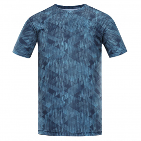 Pánske funkčné tričko QUATR Tmavomodrá s modrou vzor - ALPINE PRO
