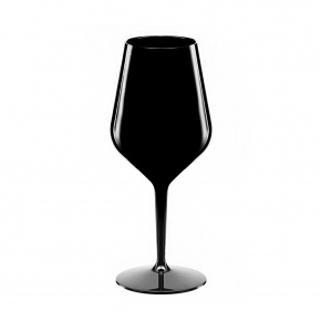 Čierny nerozbitný plastový pohár na víno 470 ml 6pack