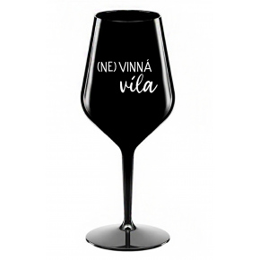 (NE) VINNÁ VÍLA - čierna nerozbitný pohár na víno 470 ml