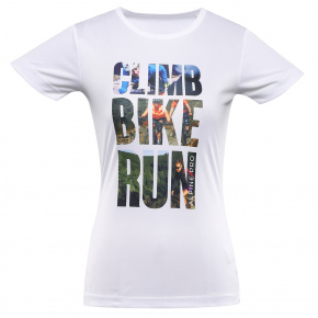 Dámske rýchloschnúce tričko QUATRA Biela s potlačou - ALPINE PRO