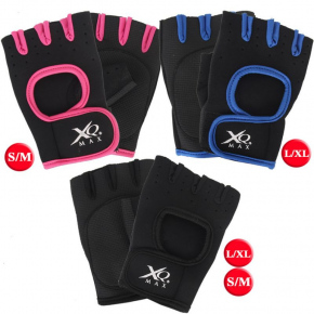 ŠPORT Neoprénové fitness rukavice 362174 Čierna s ružovou - QMAX