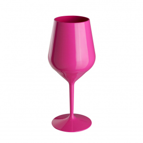 Ružový nerozbitný plastový pohár na víno 470 ml 6pack
