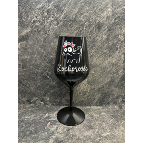 MAČKOROŽEC - čierna nerozbitný pohár na víno 470 ml